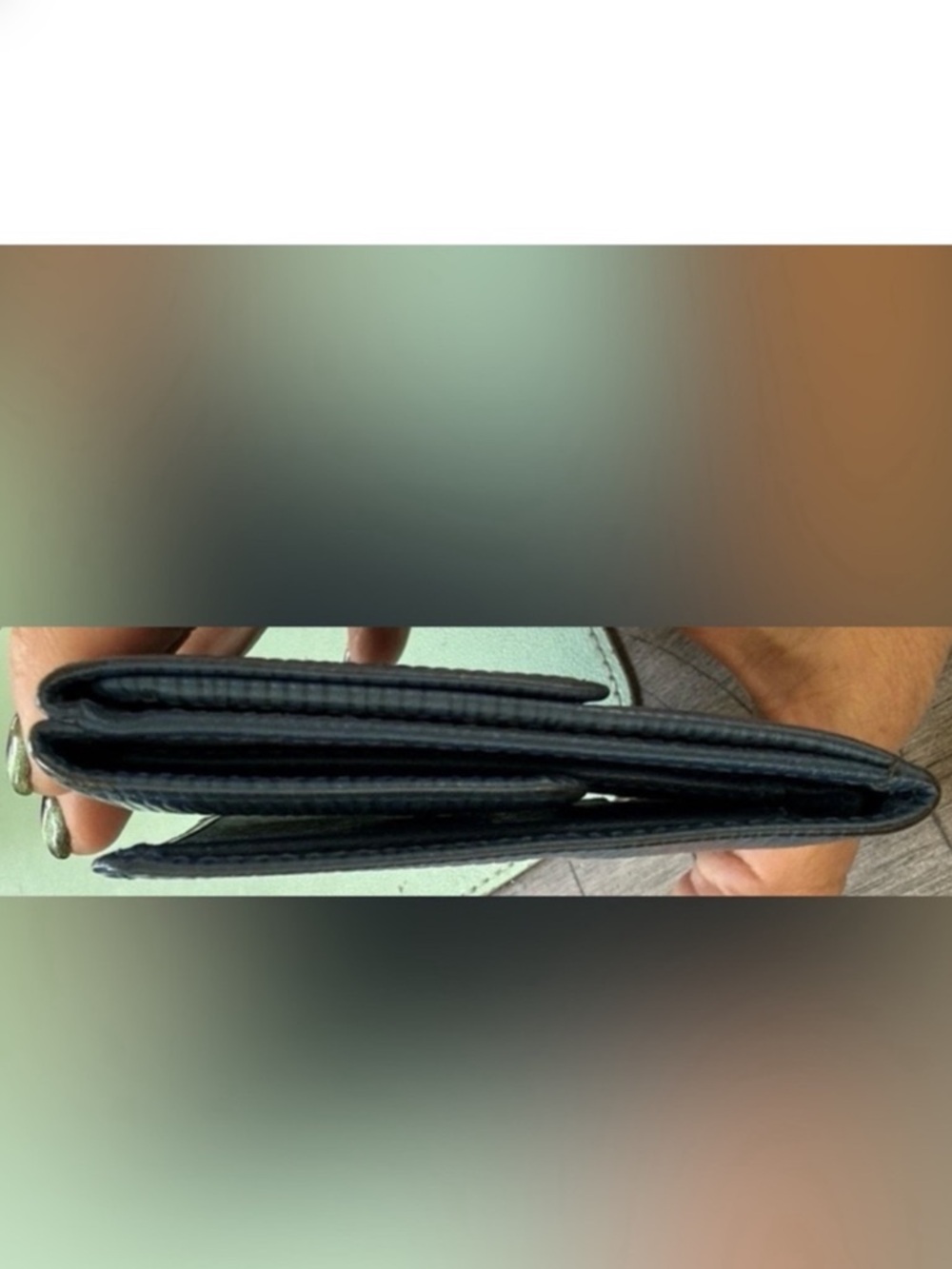 Authentic Louis Vuitton Textured Blue Wallet - Picture 3 of 8
